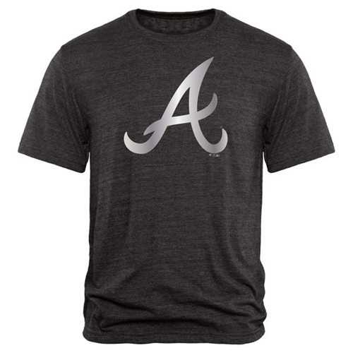 Atlanta Braves Fanatics Apparel Platinum Collection Tri-Blend T-Shirt Black