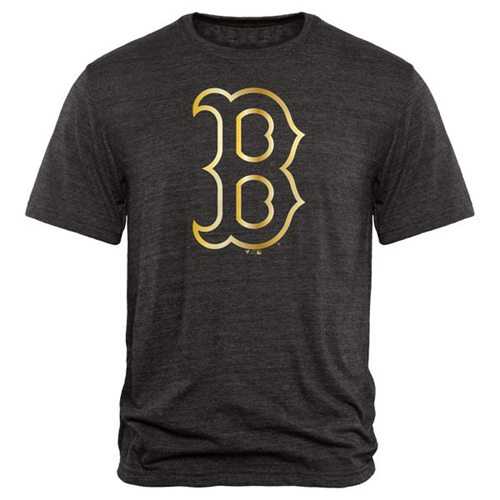 Boston Red Sox Fanatics Apparel Gold Collection Tri-Blend T-Shirt Black