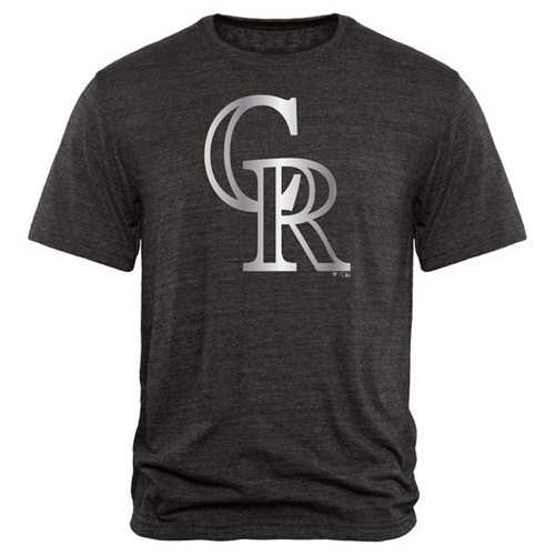 Colorado Rockies Fanatics Apparel Platinum Collection Tri-Blend T-Shirt Black