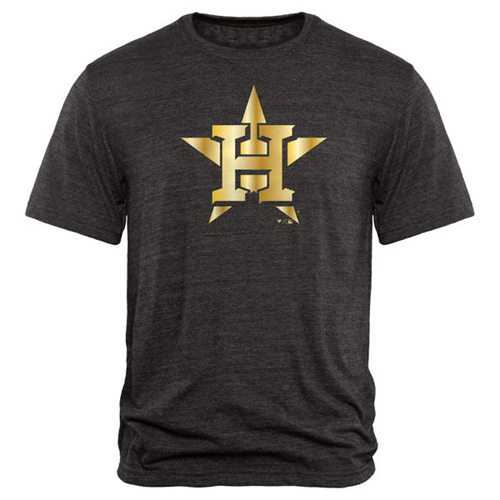 Houston Astros Fanatics Apparel Gold Collection Tri-Blend T-Shirt Black
