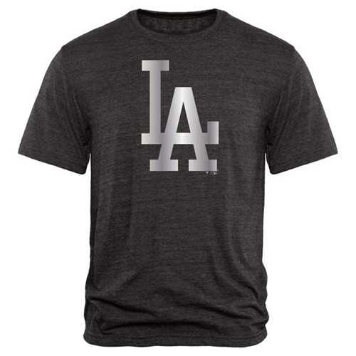 Los Angeles Dodgers Fanatics Apparel Platinum Collection Tri-Blend T-Shirt Black
