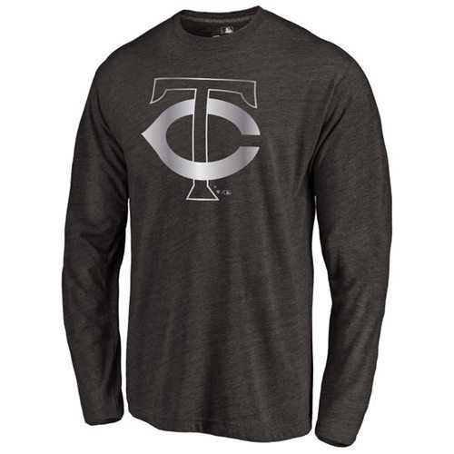 Minnesota Twins Platinum Collection Long Sleeve Tri-Blend T-Shirt Black