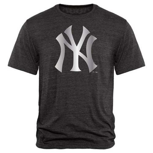 New York Yankees Fanatics Apparel Platinum Collection Tri-Blend T-Shirt Black