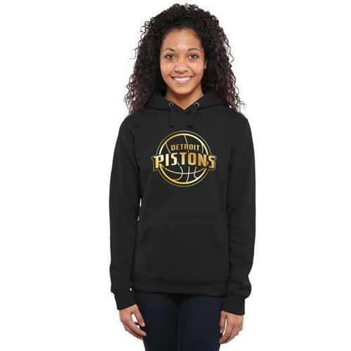 Women's Detroit Pistons Gold Collection Pullover Hoodie Black