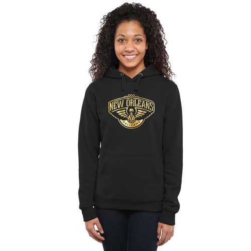Women's New Orleans Pelicans Gold Collection Pullover Hoodie Black