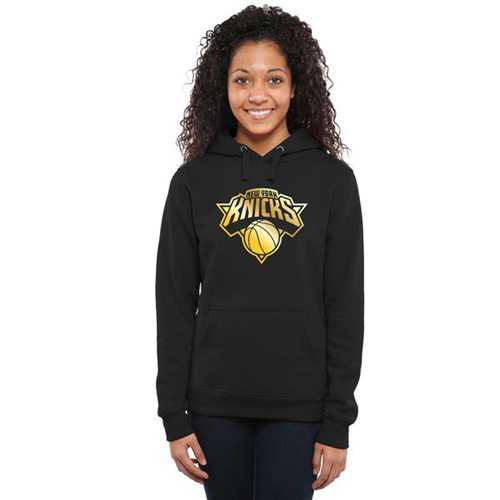 Women's New York Knicks Gold Collection Pullover Hoodie Black