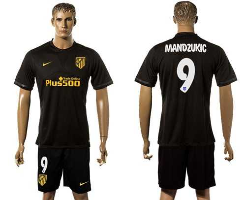 Atletico Madrid #9 Mandzukic Away Soccer Club Jersey