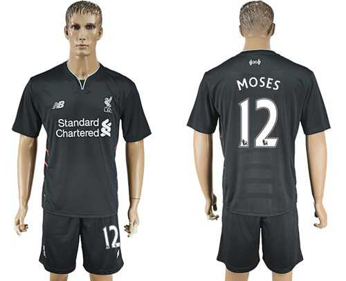 Liverpool #12 Moses Away Soccer Club Jersey