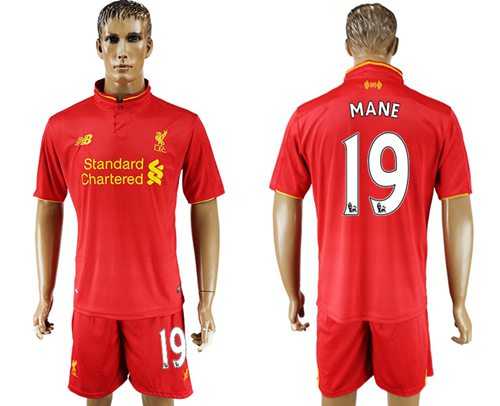Liverpool #19 Mane Red Home Soccer Club Jersey