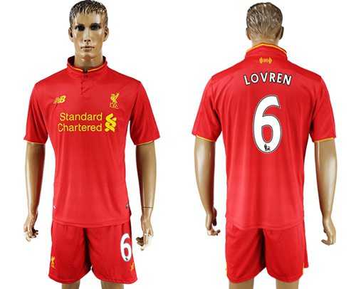 Liverpool #6 Lovren Red Home Soccer Club Jersey