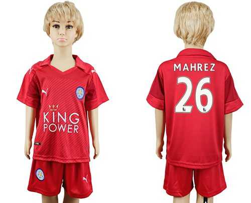 Leicester City #26 Mahrez Away Kid Soccer Club Jersey