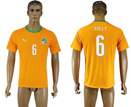 Cote d'lvoire #6 Bolly Home Soccer Country Jersey