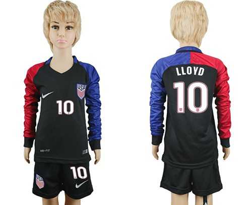 USA #10 LLOYD Away Long Sleeves Kid Soccer Country Jersey