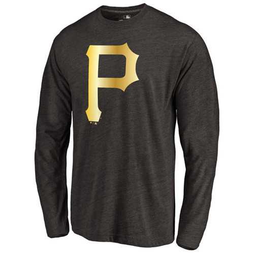 Pittsburgh Pirates Gold Collection Long Sleeve Tri-Blend T-Shirt Black