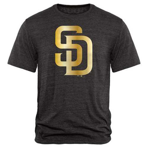San Diego Padres Fanatics Apparel Gold Collection Tri-Blend T-Shirt Black