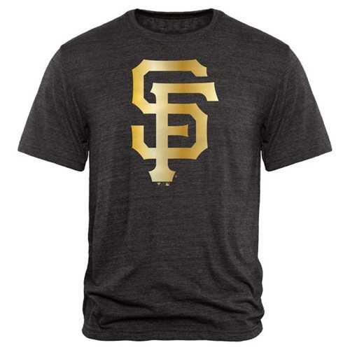 San Francisco Giants Fanatics Apparel Gold Collection Tri-Blend T-Shirt Black