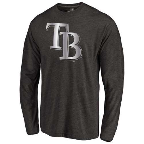 Tampa Bay Rays Platinum Collection Long Sleeve Tri-Blend T-Shirt Black