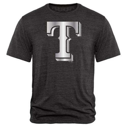 Texas Rangers Fanatics Apparel Platinum Collection Tri-Blend T-Shirt Black
