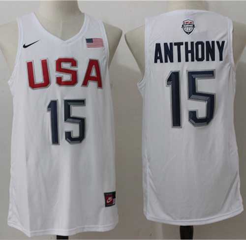 Nike Team USA #15 Carmelo Anthony White 2016 Dream Team Stitched NBA Jersey