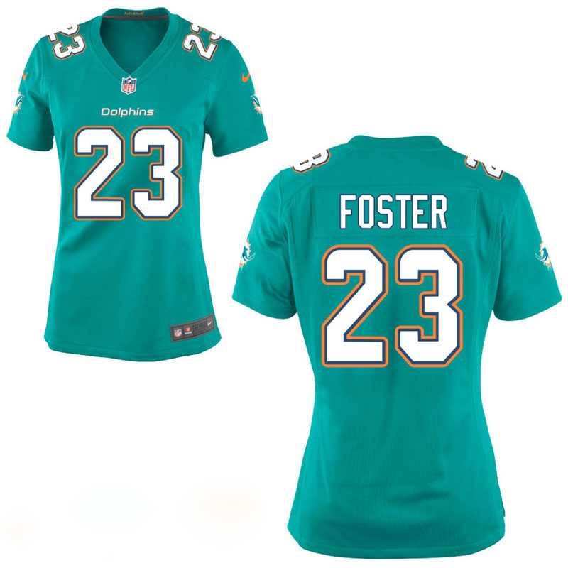 Womens Miami Dolphins #23 Adrian Foster Aqua Game Jersey
