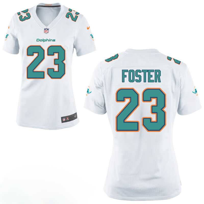 Womens Miami Dolphins #23 Adrian Foster White Game Jersey