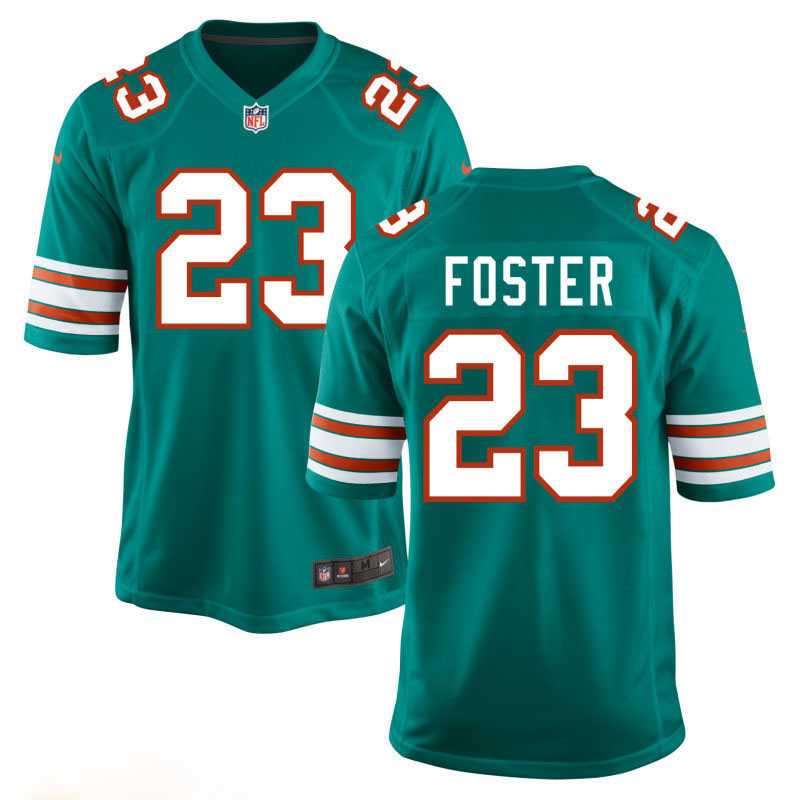 Youth Miami Dolphins #23 Adrian Foster Aqua Throwback Game Jersey