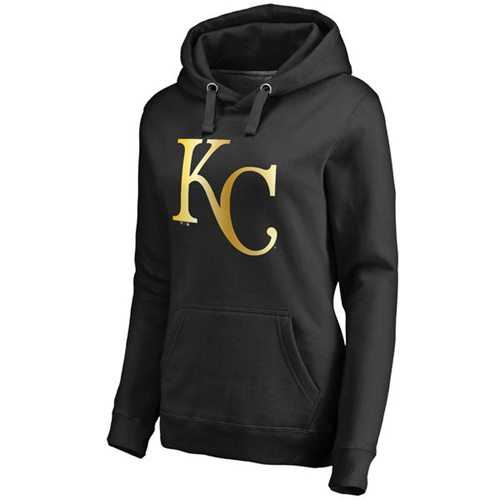 Women's Kansas City Royals Gold Collection Pullover Hoodie Black