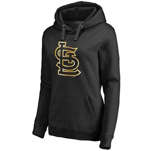 Women's St.Louis Cardinals Gold Collection Pullover Hoodie Black