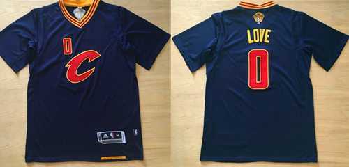 Cleveland Cavaliers #0 Kevin Love Navy Blue Short Sleeve C Stitched NBA Jersey