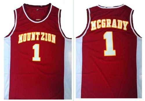 Orlando Magic #1 Tracy Mcgrady Red Mount Zion Christian Academy High School Stitched NBA Jersey
