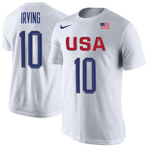 Team USA #10 Kyrie Irving Basketball Nike Rio Replica Name & Number T-Shirt White
