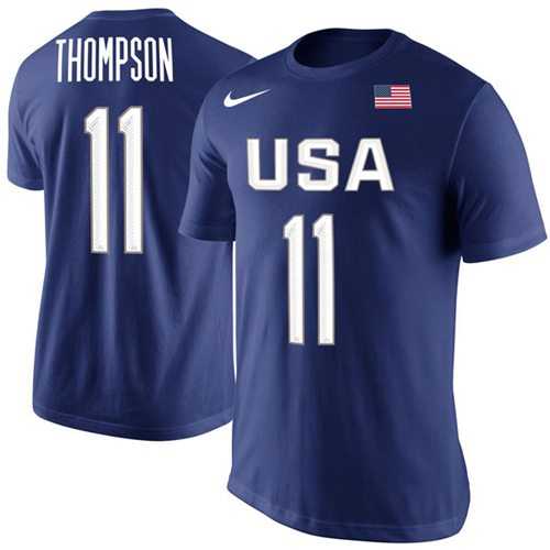 Team USA #11 Klay Thompson Basketball Nike Rio Replica Name & Number T-Shirt Royal