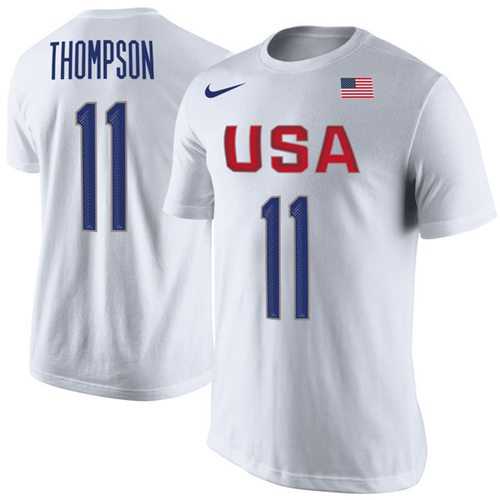 Team USA #11 Klay Thompson Basketball Nike Rio Replica Name & Number T-Shirt White