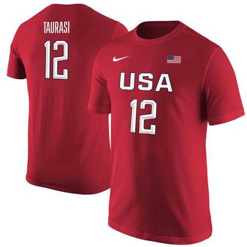 Team USA #12 Diana Taurasi Basketball Nike Name & Number T-Shirt Red