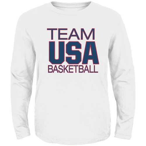Team USA Basketball Pride for National Governing Body Long Sleeves T-Shirt White