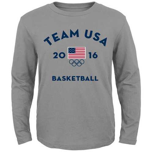 Team USA Basketball Very Official National Governing Body Long Sleeves T-Shirt Gray