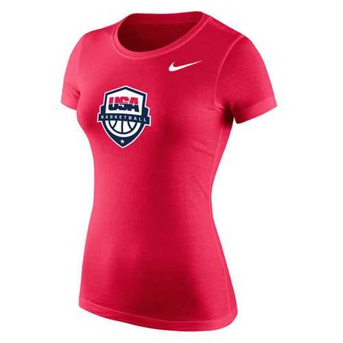 Women's Team USA Nike Basketball Core Cotton T-Shirt Red