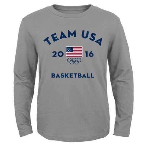 Youth Team USA Basketball Very Official Long Sleeves National Governing Body T-Shirt Gray