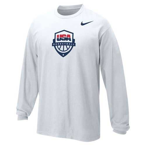 Youth Team USA Nike Basketball Core Long Sleeves T-Shirt White