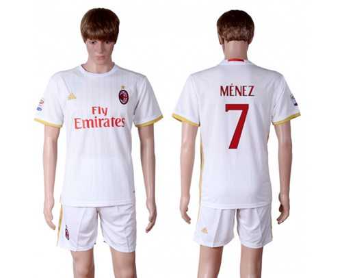 AC Milan #7 Menez Away Soccer Club Jersey