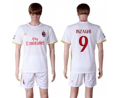 AC Milan #9 Inzaghi Away Soccer Club Jersey