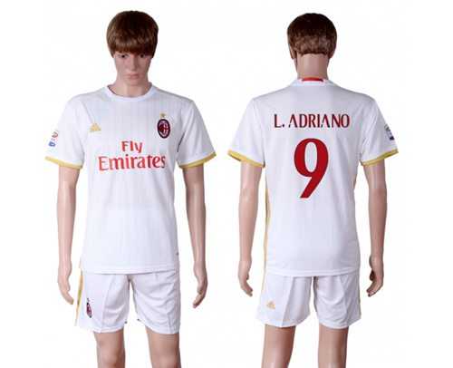 AC Milan #9 L.Adriano Away Soccer Club Jersey