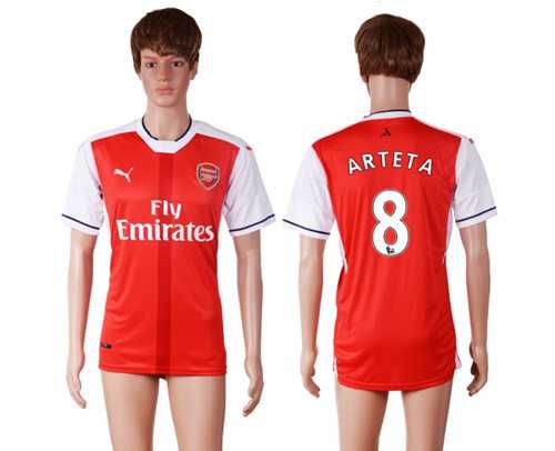 Arsenal #8 Arteta Home Soccer Club Jersey