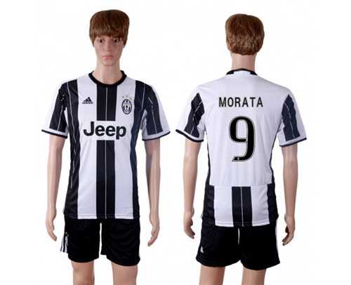 Juventus #9 Morata Home Soccer Club Jersey