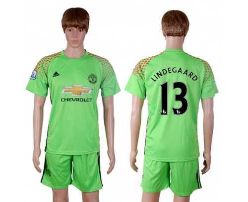 Manchester United #13 Lindegaard Green Soccer Club Jersey