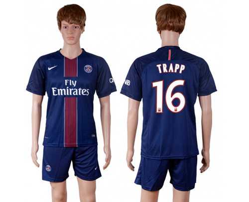Paris Saint-Germain #16 Trapp Home Soccer Club Jersey