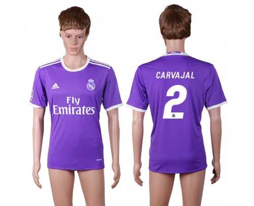 Real Madrid #2 Carvajal Away Soccer Club Jersey