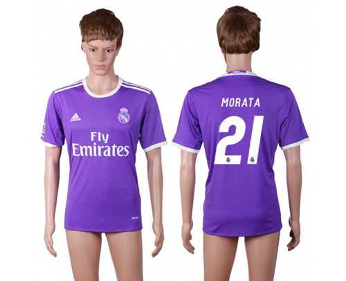 Real Madrid #21 Morata Away Soccer Club Jersey