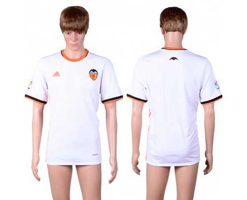 Valencia Blank White Home Soccer Club Jersey