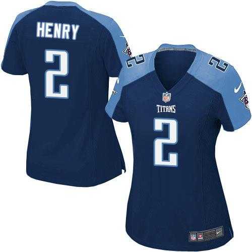 Women's Nike Tennessee Titans #2 Derrick Henry Navy Blue Alternate Stitched NFL Elite Jersey